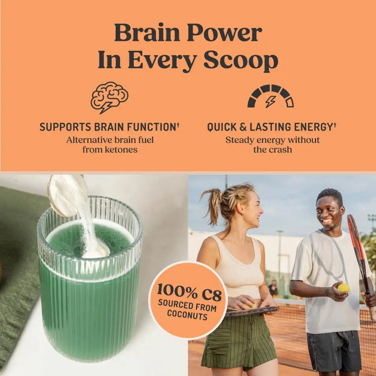 Brain Octane® C8 MCT Powder, 8.8 oz.