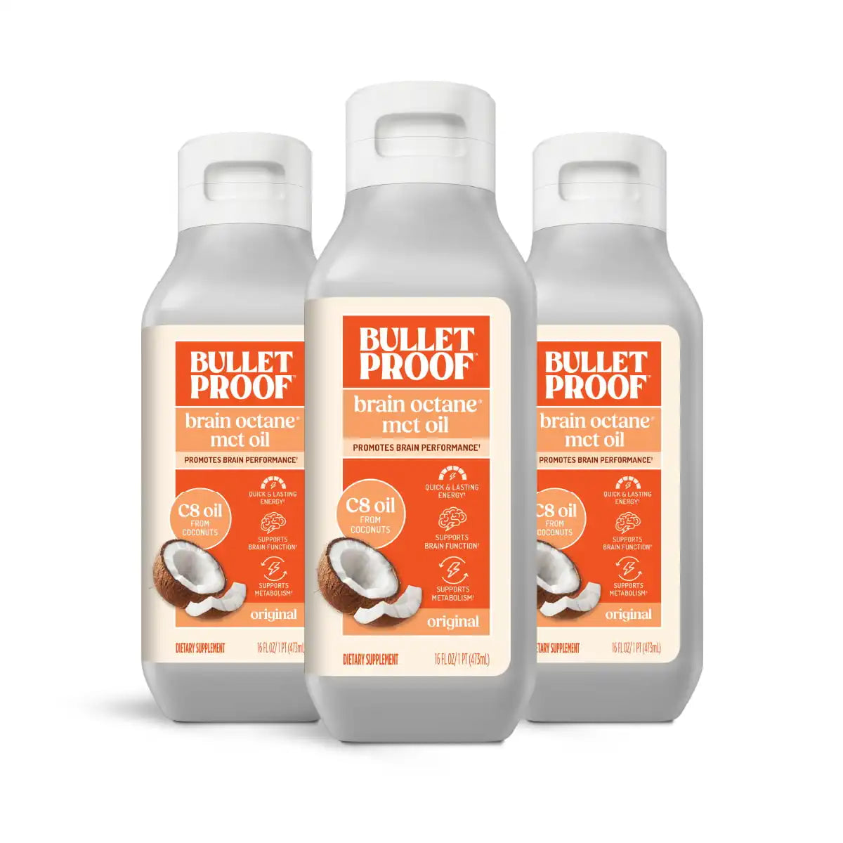 Brain Octane® C8 MCT Oil 3 pack, 16 oz.