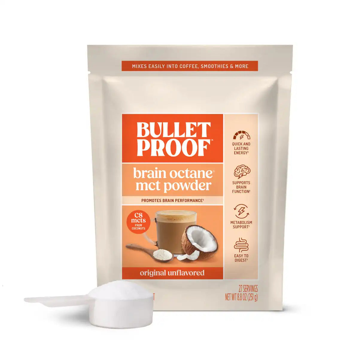 Brain Octane® C8 MCT Powder, 8.8 oz.