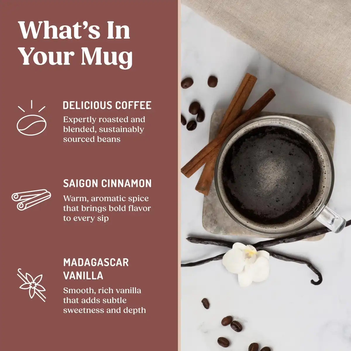 Cinnamon + Vanilla Ground Coffee