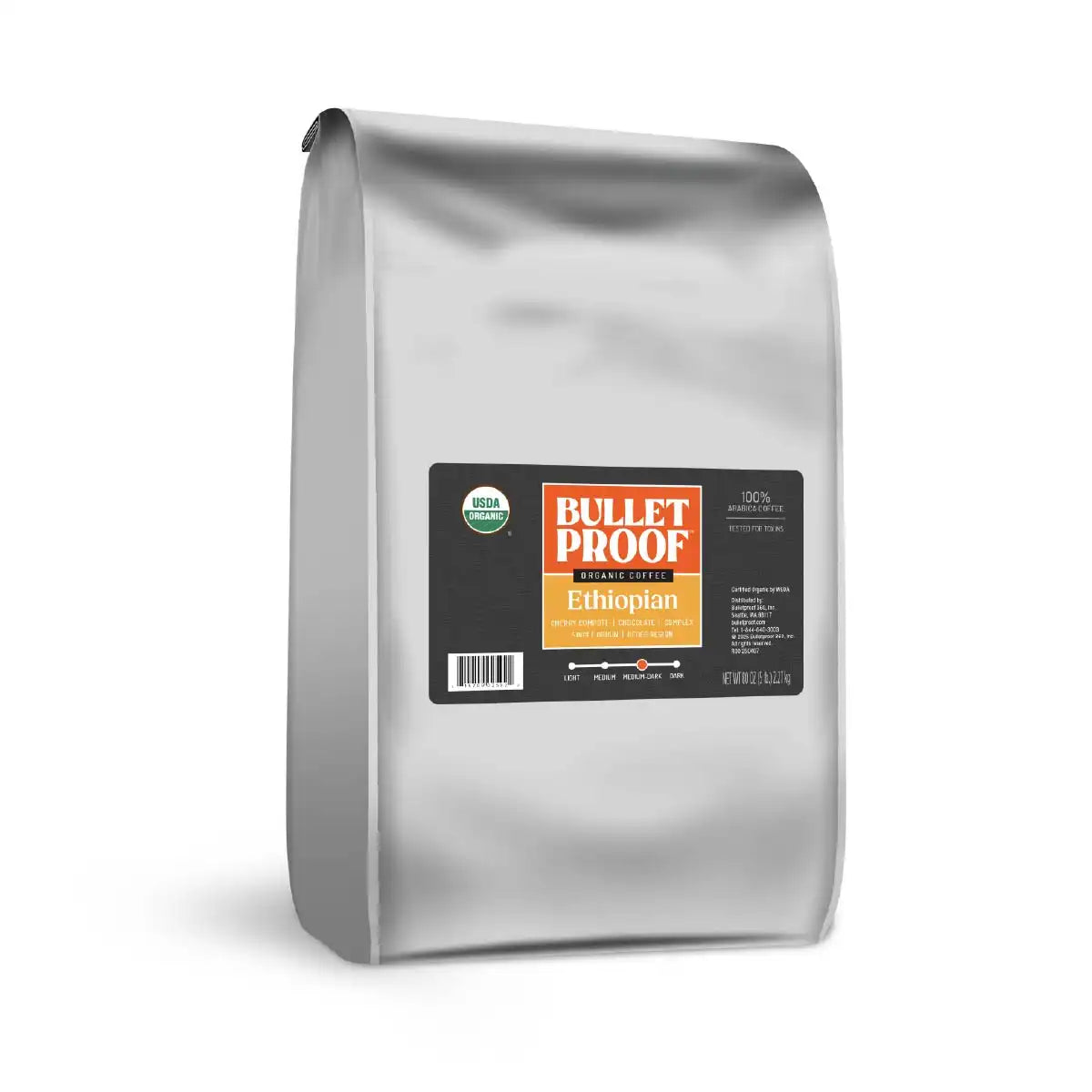 Bulletproof Organic Ethiopian Whole Bean Coffee, 5 lb.